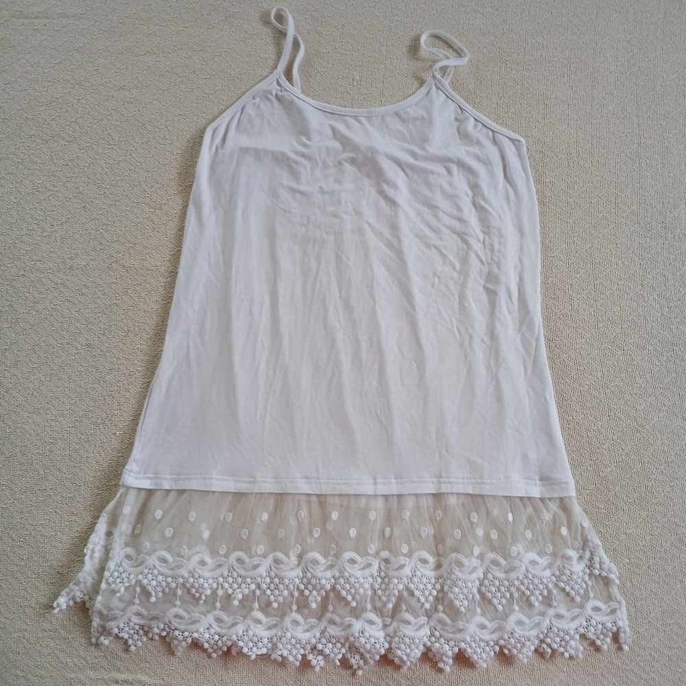 kaktus ♡ lace tunic cami  white